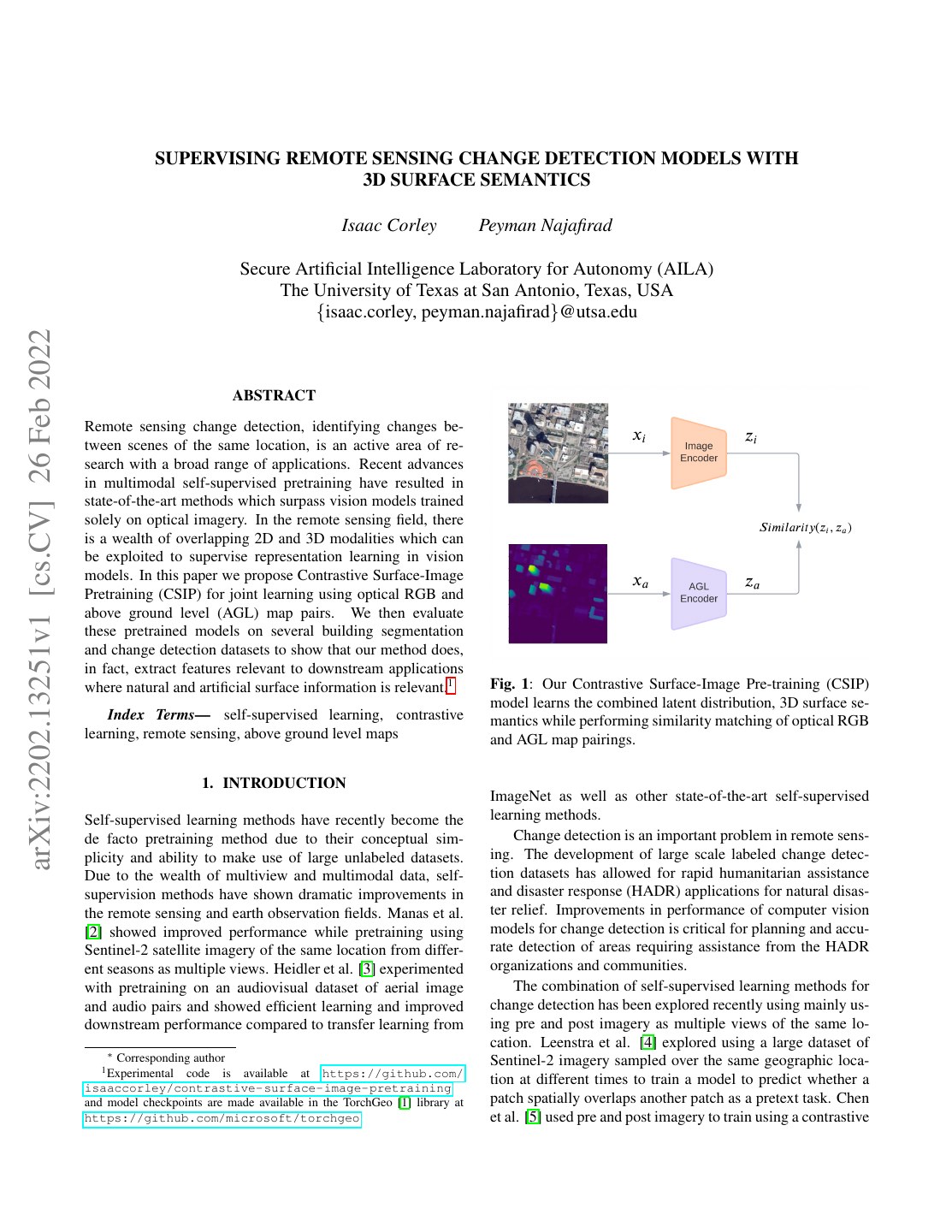 First page of Supervising Remote Sensing Change Detection Models with 3D Surface Semantics