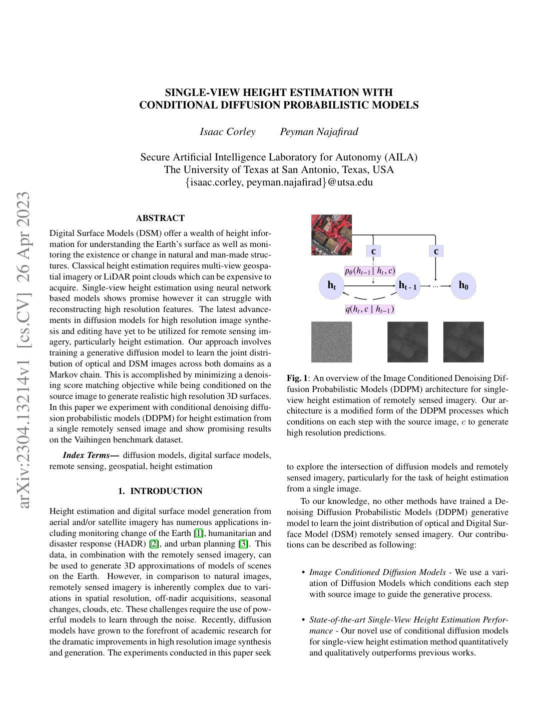 First page of Single-View Height Estimation with Conditional Diffusion Probabilistic Models