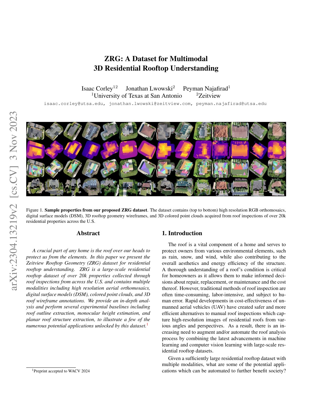First page of ZRG: A Dataset for Multimodal 3D Residential Rooftop Understanding