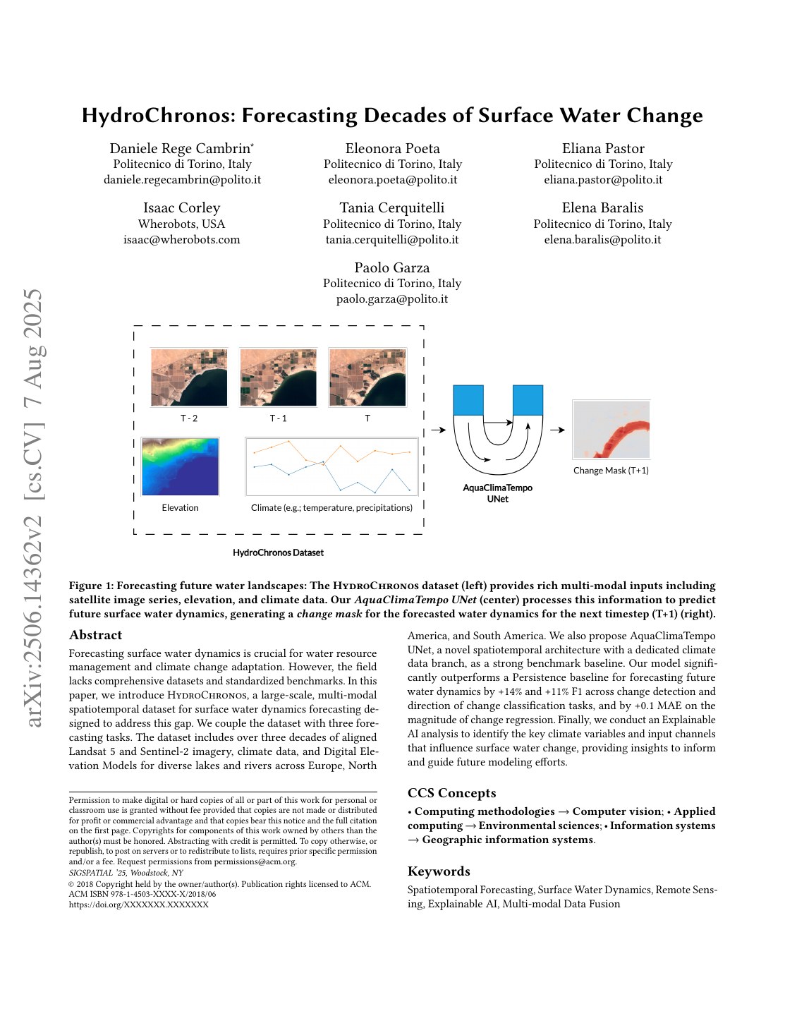 First page of HydroChronos: Forecasting Decades of Surface Water Change